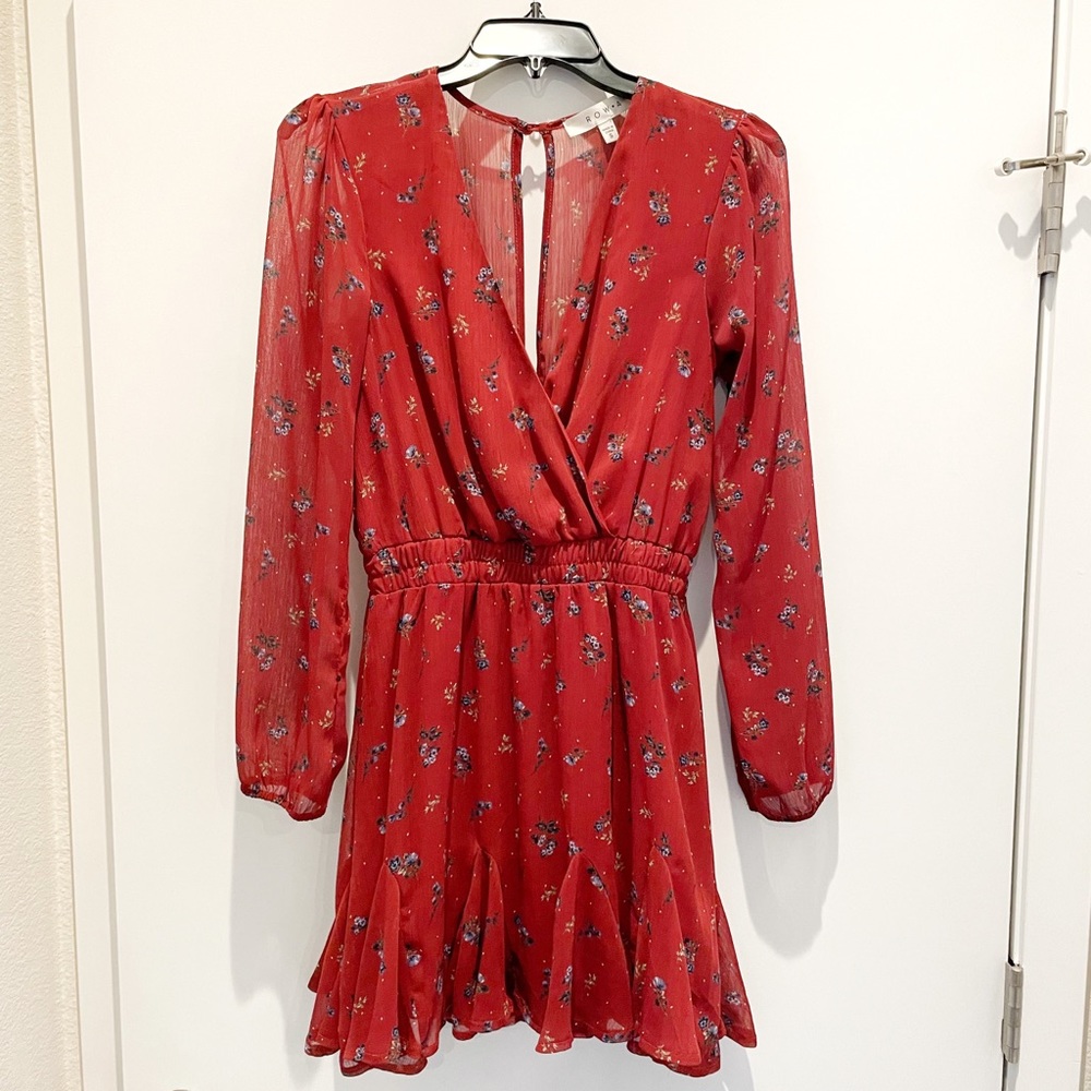 Rust colored floral dress